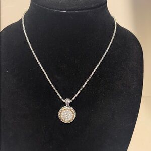 Elegant Silver and Gold Pendant Necklace